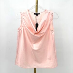 Seragyi Erin Cowl Neck Sleeveless Top Size 12 Blush Pink Coquette Quiet Luxury